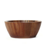 25 CM Acacia Wood Salad Bowl Mixing and Serving Round Bowl Multipurpose Serving Bowls for Food Fruits Appetizers and Desserts 1 Piece Brown
