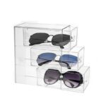 Clear Acrylic Cosmetic Organizer with 3 Drawers Multipurpose Drawers Organizer for Eyeglasses Display Jewelry Watch Perfume and Vanity 1 Piece