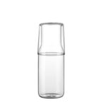 Bedside Borosilicate Glass Water Carafe Set with Glass Tumbler Mouthwash Bottle with Cup Lid Clear Glass Juice Pitcher Night Water Bottle - Image 2