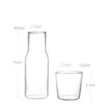 Bedside Borosilicate Glass Water Carafe Set with Glass Tumbler Mouthwash Bottle with Cup Lid Clear Glass Juice Pitcher Night Water Bottle - Image 3