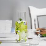 Bedside Borosilicate Glass Water Carafe Set with Glass Tumbler Mouthwash Bottle with Cup Lid Clear Glass Juice Pitcher Night Water Bottle - Image 4