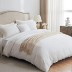 Cannon 100% Cotton Double 7 Pieces Duvet Cover Set Stone Washed Breathable with Duvet Cover Fitted Sheet Pillow Cases Pillow Shams and Fabric Bag White - Image 4