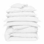 Cannon 100% Cotton Double 7 Pieces Duvet Cover Set Stone Washed Breathable with Duvet Cover Fitted Sheet Pillow Cases Pillow Shams and Fabric Bag White - Image 2