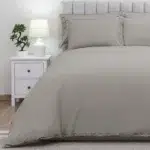 Cannon 100% Cotton Single 5 Pieces Duvet Cover Set Stone Washed Breathable with Duvet Cover Fitted Sheet Pillow Cases Pillow Shams and Fabric Bag Gray - Image 2