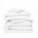 Cannon 100% Cotton Twin 5 Pieces Duvet Cover Set Stone Washed Breathable with Duvet Cover Fitted Sheet Pillow Cases Pillow Shams and Fabric Bag White - Image 4