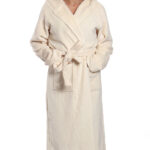 Cannon 400GSM Waffle Cotton Flannel Robe Full Length Bath Robe Soft Cozy and Breathable for Women Free Size Beige