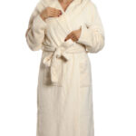 Cannon 400GSM Waffle Cotton Flannel Robe Full Length Bath Robe Soft Cozy and Breathable for Women Free Size Beige - Image 4
