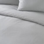 Cannon Single 3 Pieces Duvet Cover Set 100% Cotton Flannel Breathable Velvety Soft Bed Cover Set with Duvet Cover Fitted Sheet and Pillow Cases Gray - Image 2