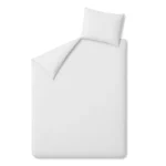 Cannon Single 3 Pieces Duvet Cover Set 100% Cotton Flannel Breathable Velvety Soft Bed Cover Set with Duvet Cover Fitted Sheet and Pillow Cases White