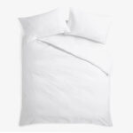 Cannon Double 4 Pieces Duvet Cover Set 100% Cotton Flannel for Breathable Velvety Soft Bed Cover Set with Duvet Cover Fitted Sheet and Pillow Cases White