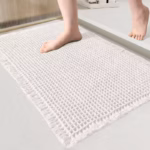80 CM X 50 CM Cotton Waffle Dry Bathroom Rug Non Slip Kitchen Mat with Tassels Super Absorbent Ultra Soft Boho Decor Floor Mats Machine Washable - Image 4