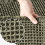 95 CM X 65 CM Cotton Waffle Dry Bathroom Rug Non Slip Kitchen Mat with Tassels Super Absorbent Ultra Soft Boho Decor Floor Mats Machine Washable - Image 4