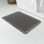 60 CM X 45 CM Cotton Waffle Dry Bathroom Rug Non Slip Kitchen Mat with Tassels Super Absorbent Ultra Soft Boho Decor Floor Mats Machine Washable