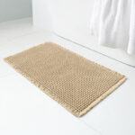 80 CM X 50 CM Cotton Waffle Dry Bathroom Rug Non Slip Kitchen Mat with Tassels Super Absorbent Ultra Soft Boho Decor Floor Mats Machine Washable