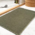 85 CM X 55 CM Cotton Waffle Dry Bathroom Rug Non Slip Kitchen Mat with Tassels Super Absorbent Ultra Soft Boho Decor Floor Mats Machine Washable