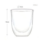 200 ML Double Wall Insulated Borosilicate Glass Cups Heat Resistant Drinking Glasses Mugs for Coffee Tea Cappuccino and Juices 1 Piece - Image 3