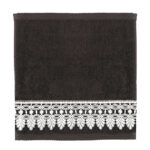 33 CM X 33 CM Cannon Egyptian Cotton Guest Towel Ultra Soft Luxury Décor Sheer Lace Absorbent Towel Washing Drying Dishes and Household 1 Piece Gray - Image 3