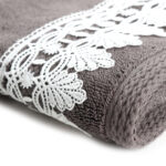 33 CM X 33 CM Cannon Egyptian Cotton Guest Towel Ultra Soft Luxury Décor Sheer Lace Absorbent Towel Washing Drying Dishes and Household 1 Piece Gray - Image 2