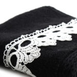 33 CM X 33 CM Cannon Egyptian Cotton Guest Towel Ultra Soft Luxury Décor Sheer Lace Absorbent Towel Washing Drying Dishes and Household 1 Piece Black - Image 2