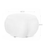 48 CM Fluffy Fabric Footstool Comfy Sofa Footrest and Seating Pouffe Under Desk and Makeup Chair Footstools for Living Room Bedroom and Balcony White - Image 3
