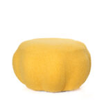 48 CM Fluffy Fabric Footstool Comfy Sofa Footrest and Seating Pouffe Under Desk and Makeup Chair Footstools for Living Room Bedroom and Balcony Yellow