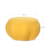 48 CM Fluffy Fabric Footstool Comfy Sofa Footrest and Seating Pouffe Under Desk and Makeup Chair Footstools for Living Room Bedroom and Balcony Yellow - Image 3