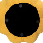 48 CM Fluffy Fabric Footstool Comfy Sofa Footrest and Seating Pouffe Under Desk and Makeup Chair Footstools for Living Room Bedroom and Balcony Yellow - Image 4