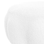 48 CM Fluffy Fabric Footstool Comfy Sofa Footrest and Seating Pouffe Under Desk and Makeup Chair Footstools for Living Room Bedroom and Balcony White - Image 2
