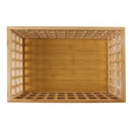 34 CM Hollow Bamboo Organizers Basket Wooden Tray for Kitchen Use Multipurpose Storage Baskets for Kitchen and Bathroom 1 Piece Beige - Image 2