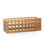 32 CM X 13 CM Hollow Bamboo Organizers Basket Wooden Tray for Kitchen Use Multipurpose Storage Baskets for Kitchen and Bathroom 1 Piece Beige