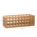32 CM X 13 CM Hollow Bamboo Organizers Basket Wooden Tray for Kitchen Use Multipurpose Storage Baskets for Kitchen and Bathroom 1 Piece Beige - Image 3