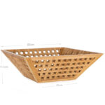 30 CM Hollow Bamboo Organizers Bowl Wooden Tray for Kitchen Use Multipurpose Storage Basket for Fruits Vegetables and Bread 1 Piece Beige - Image 3