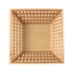 25 CM Hollow Bamboo Organizers Bowl Wooden Tray for Kitchen Use Multipurpose Storage Basket for Fruits Vegetables and Bread 1 Piece Beige - Image 4