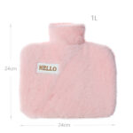 1 L Hot Water Bottle with Soft Cover Hot Water Bag for Menstrual Cramps Neck and Shoulder Pain Relief Hot and Cold Therapies Hand Feet Warmer Pink - Image 3