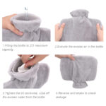 1 L Hot Water Bottle with Soft Cover Hot Water Bag for Menstrual Cramps Neck and Shoulder Pain Relief Hot and Cold Therapies Hand Feet Warmer Beige - Image 4