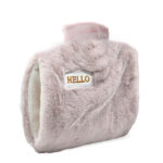 1 L Hot Water Bottle with Soft Cover Hot Water Bag for Menstrual Cramps Neck and Shoulder Pain Relief Hot and Cold Therapies Hand Feet Warmer Beige