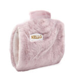 1 L Hot Water Bottle with Soft Cover Hot Water Bag for Menstrual Cramps Neck and Shoulder Pain Relief Hot and Cold Therapies Hand Feet Warmer Pink