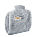 1 L Hot Water Bottle with Soft Cover Hot Water Bag for Menstrual Cramps Neck and Shoulder Pain Relief Hot and Cold Therapies Hand Feet Warmer Gray