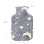 650 ML Hot Water Bottle with Soft Cover Hot Water Bag for Menstrual Cramps Neck and Shoulder Pain Relief Hot and Cold Therapies Hand Feet Warmer Gray - Image 3