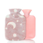 650 ML Hot Water Bottle with Soft Cover Hot Water Bag for Menstrual Cramps Neck and Shoulder Pain Relief Hot and Cold Therapies Hand Feet Warmer Pink
