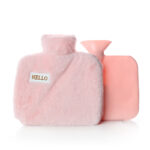 1 L Hot Water Bottle with Soft Cover Hot Water Bag for Menstrual Cramps Neck and Shoulder Pain Relief Hot and Cold Therapies Hand Feet Warmer Pink - Image 2
