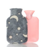 650 ML Hot Water Bottle with Soft Cover Hot Water Bag for Menstrual Cramps Neck and Shoulder Pain Relief Hot and Cold Therapies Hand Feet Warmer Gray