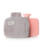 1 L Hot Water Bottle with Soft Cover Hot Water Bag for Menstrual Cramps Neck and Shoulder Pain Relief Hot and Cold Therapies Hand Feet Warmer Beige - Image 2