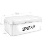 40 CM Metal Bread Box with Lid Large Capacity Bread Bin Space Saving Bread Keeper Holder Kitchen Storage Container for Bread and Cake White - Image 3