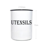 Metal Kitchen Utensil Holder with Non Slip Base Large Kitchen Utensils Crock Storage and Organizer Kitchen Tools Container Kitchenware Holder White - Image 3