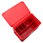 32 CM Metal Medicine Storage Box with Lid and Removable Tray Divided First Aid Kit Box Organizer Portable Space Saving Medicine Can Emergency Tool Red - Image 2