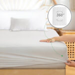 200 CM X 200 CM Cannon PU Mattress Protector Waterproof Anti-Allergy Breathable Cotton Mattress Bed Protector Ultra Soft Fitted Bed Cover 1 Piece White - Image 2