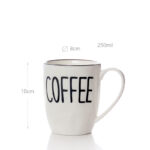 250 ML Porcelain Mug with Text Design Coffee Glazed Black Rim Mugs for Coffee Tea and Hot Chocolate Microwave and Dishwasher Safe 1 Piece - Image 3