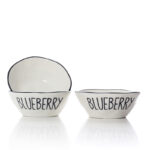 12 CM Porcelain Stackable Bowl with Text Design Blueberry Glazed Black Rim Bowls Tableware Kitchen Serving Bowls Microwave and Dishwasher Safe 1 Piece - Image 4