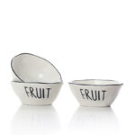12 CM Porcelain Stackable Bowl with Text Design Fruit Glazed Black Rim Bowls Tableware Kitchen Serving Bowls Microwave and Dishwasher Safe 1 Piece - Image 4